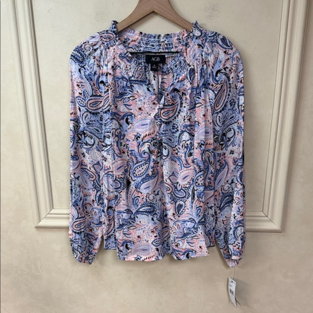 New! AGB Paisley Print Blouse
